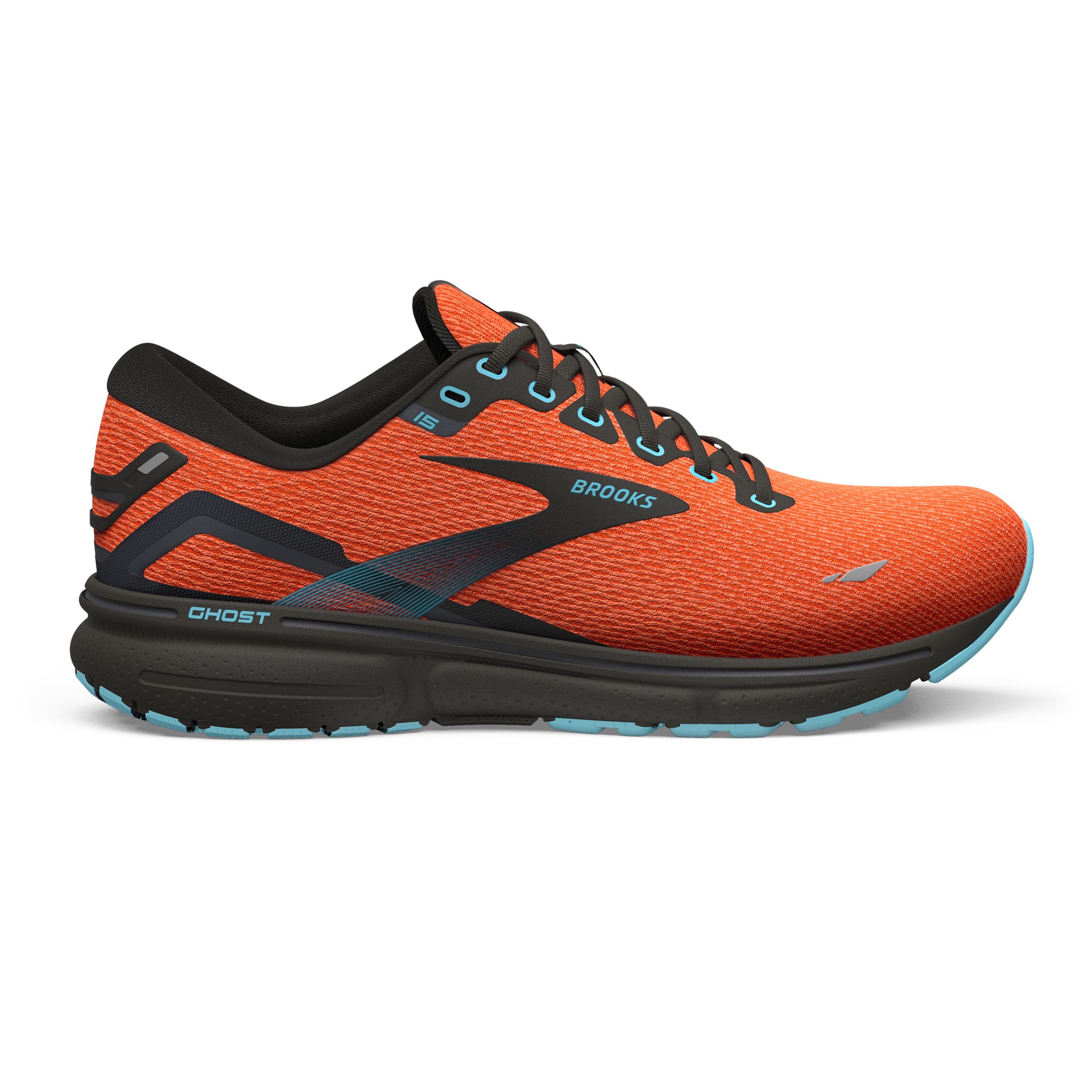 Brooks Men\'s Ghost 15 Running Sneakers Orange Blue Athletic Shoes Size 10.5 D Brooks 1103931D480 Ghost 15 Men Blue/Peacoat/Orange UK 6  main image 2