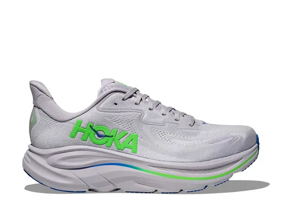 HOKA MEN'S CLIFTON 10 AYNN ASH GREY / NEON GREEN